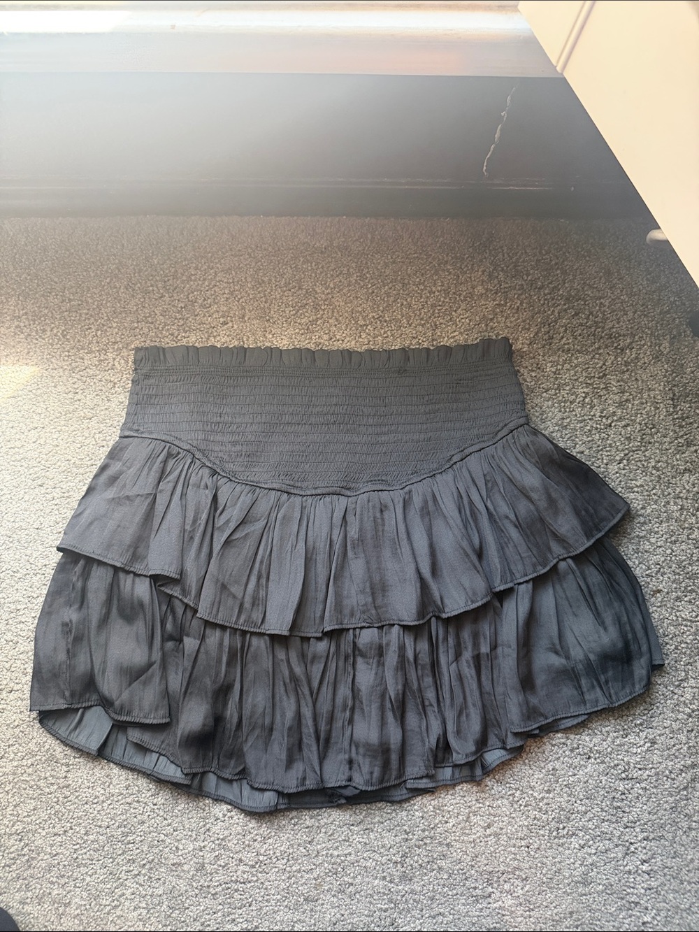 Black Tiered Ruffle Skirt (skort) - Women's